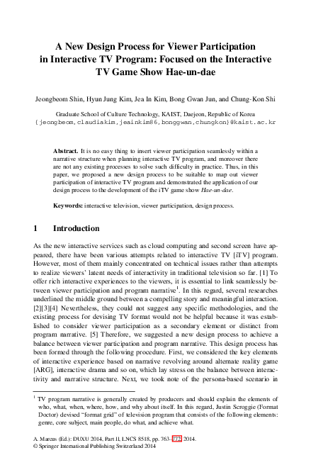 (PDF) A New Design Process for Viewer Participation in Interactive TV ...