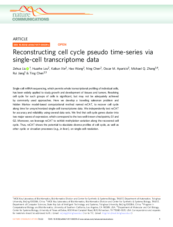(PDF) Reconstructing cell cycle pseudo time-series via single-cell ...