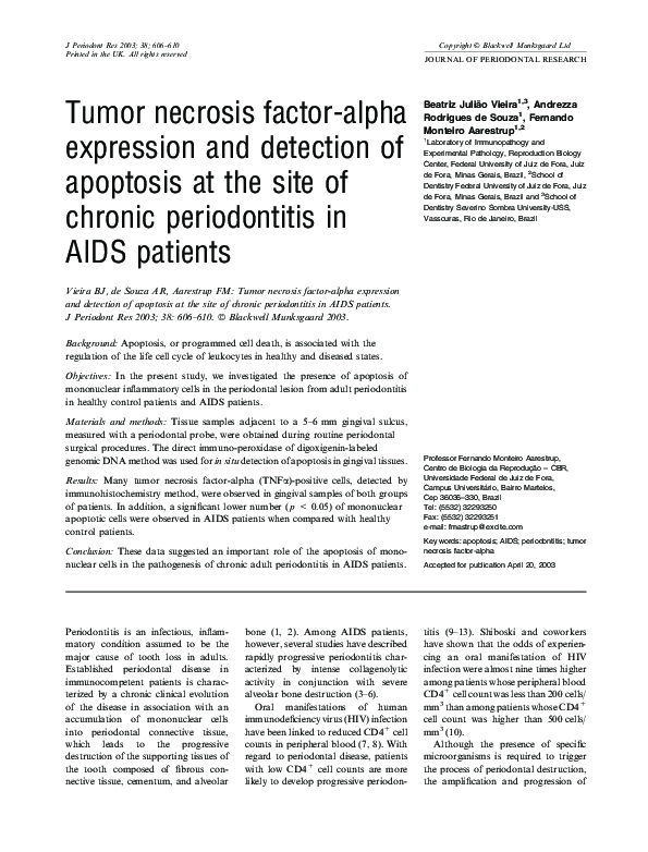 (PDF) Tumor necrosis factor-alpha expression and detection of apoptosis ...