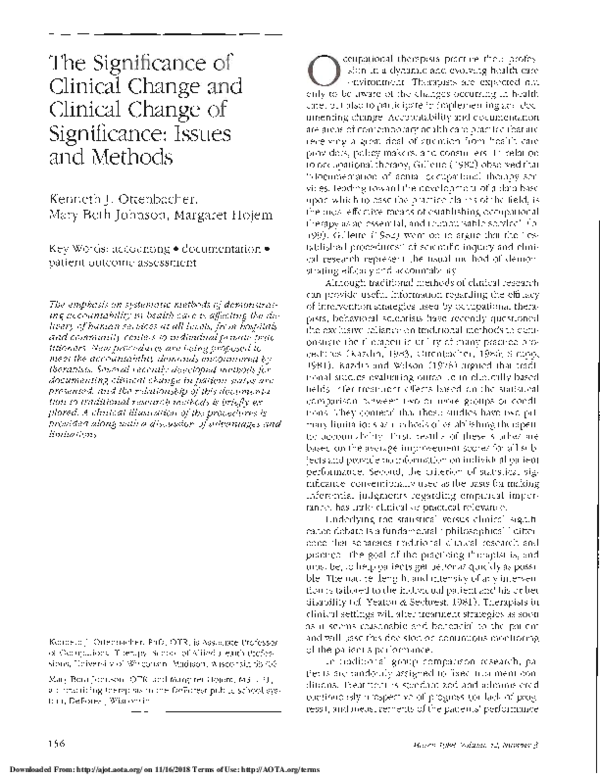 (PDF) The Significance of Clinical Change and Clinical Change of ...