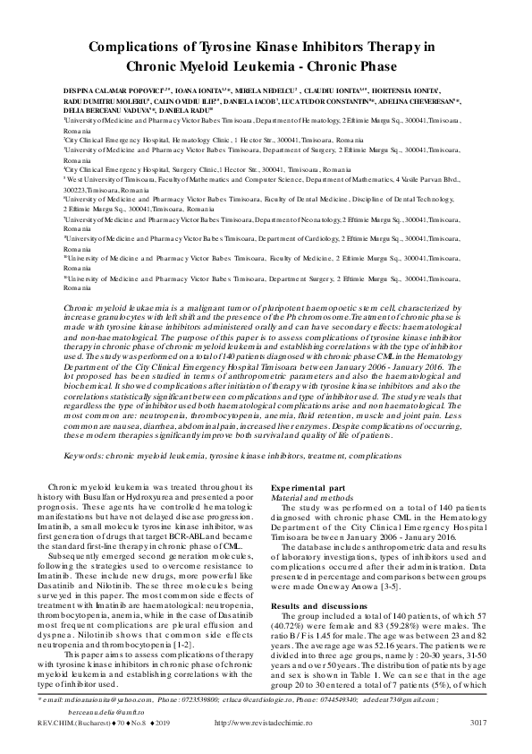 (PDF) Complications of Tyrosine Kinase Inhibitors Therapy in Chronic ...