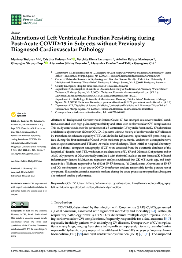 (PDF) Alterations of Left Ventricular Function Persisting during Post ...