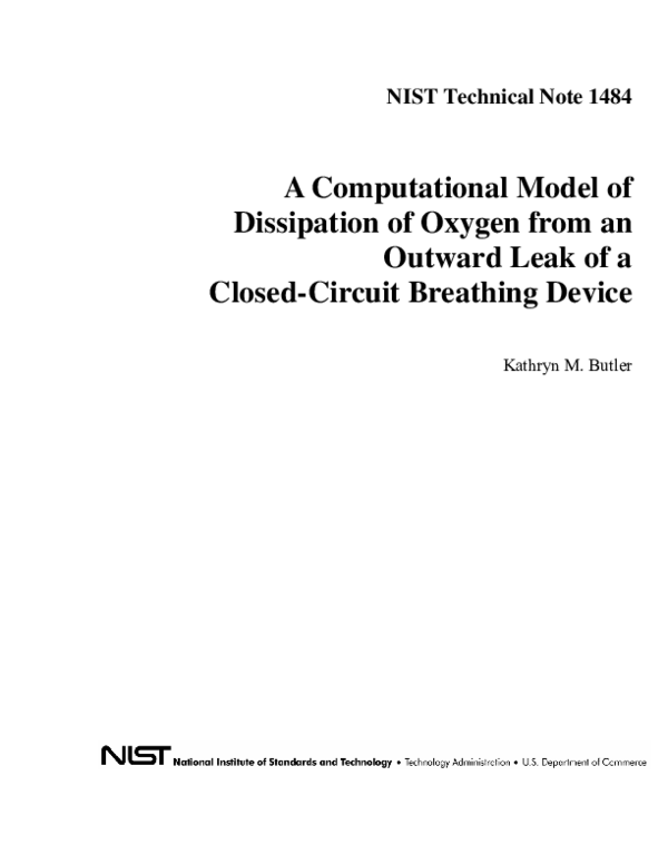 (PDF) A Computational Model of Dissipation of Oxygen from an Outward