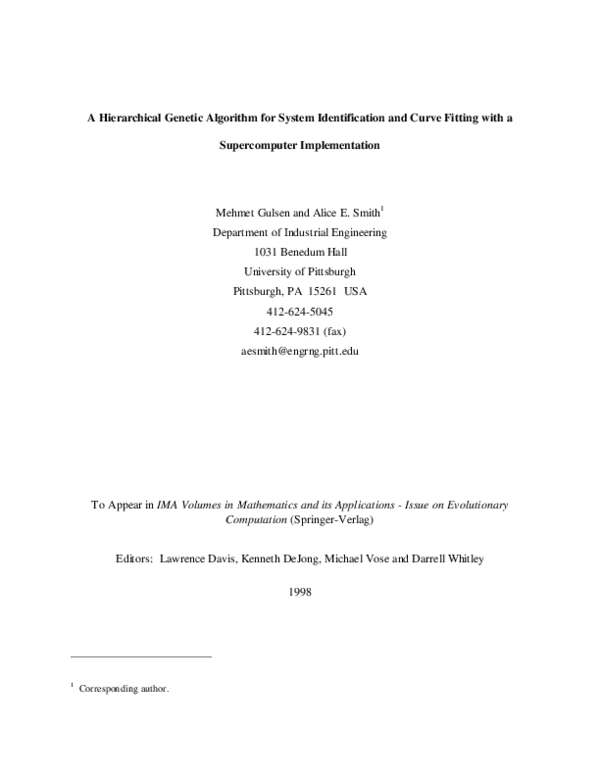 (PDF) A Hierarchical Genetic Algorithm for System Identification and ...