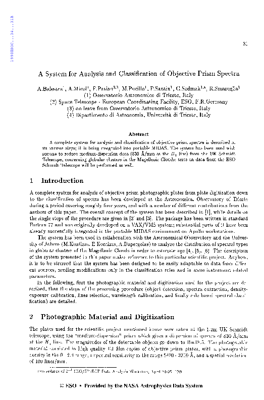 (PDF) A System for Analysis and Classification of Objective Prism Spectra