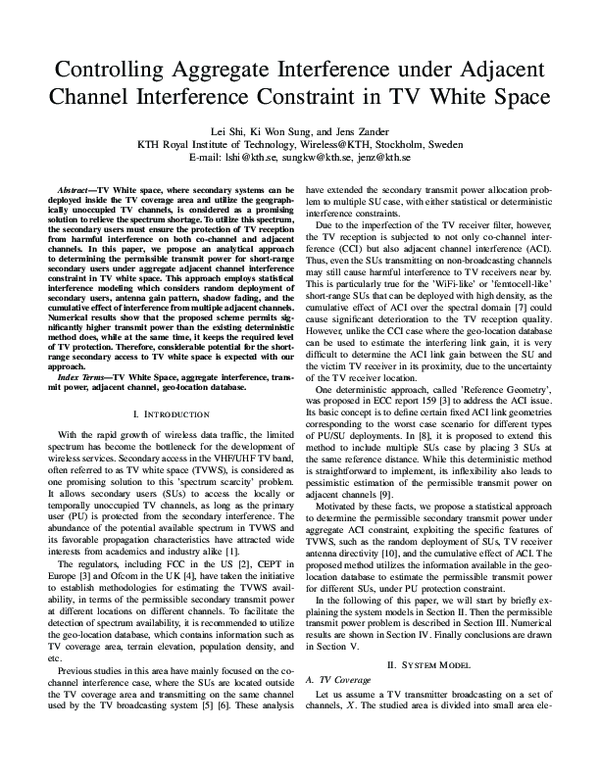 (PDF) Controlling aggregate interference under adjacent channel ...