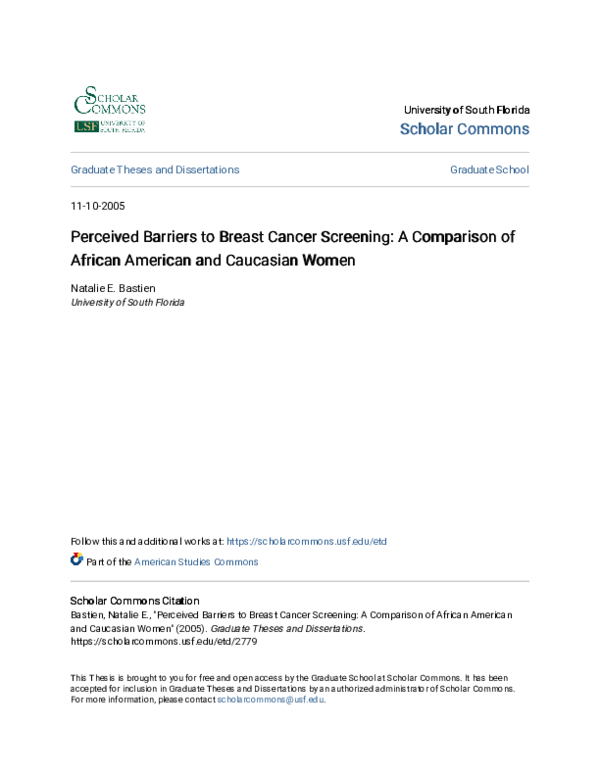 (PDF) Perceived barriers to breast cancer screening: A comparison of ...