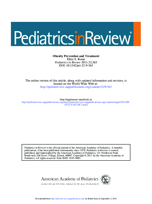 (PDF) Obesity prevention and treatment
