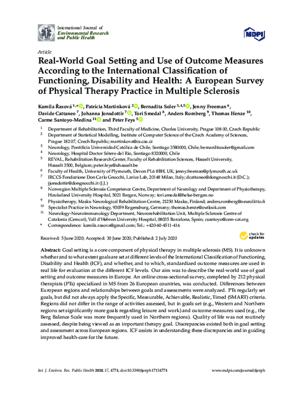 (PDF) Real-World Goal Setting and Use of Outcome Measures According to ...