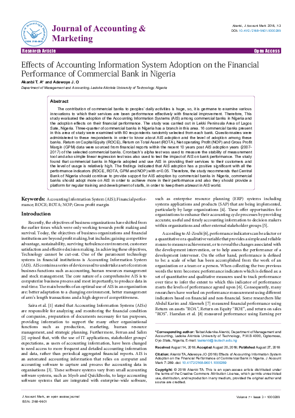 (PDF) Effects of Accounting Information System Adoption on the ...