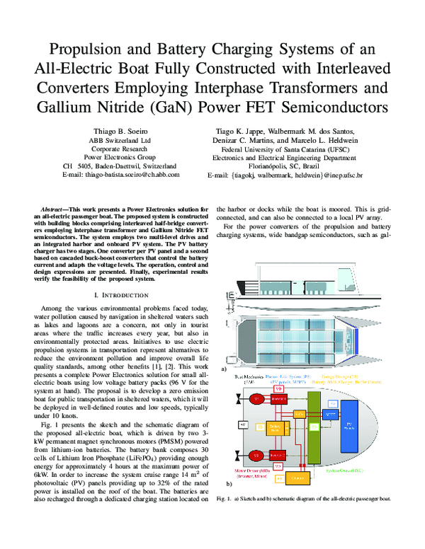 (PDF) Propulsion and battery charging systems of an all-electric boat ...