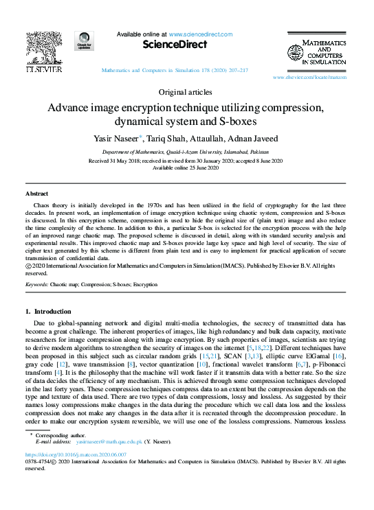 (PDF) Advance image encryption technique utilizing compression ...