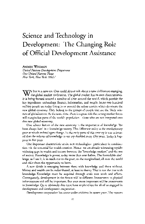 (PDF) Science and Technology in Development: The Changing Role of ...