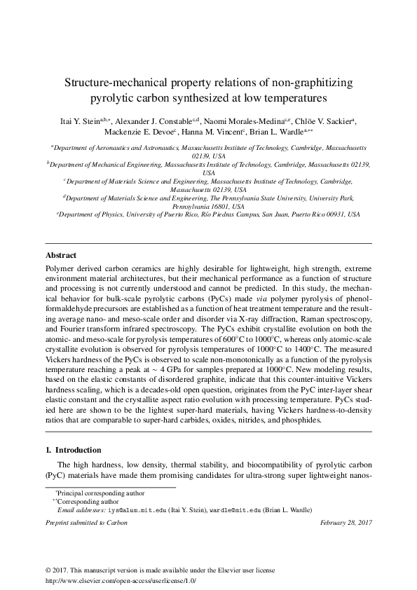 (PDF) Structure-mechanical property relations of non-graphitizing ...