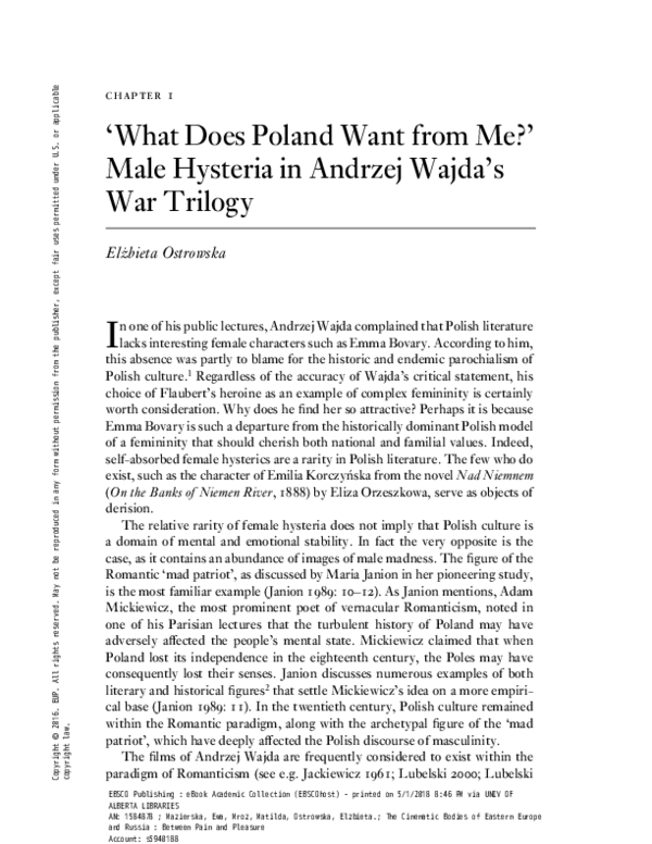 (PDF) 'What Does Poland Want from Me?' Male Hysteria in Andrzej Wajda's