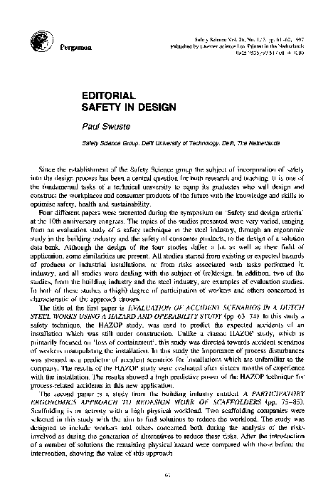 (PDF) Safety in design