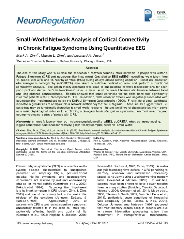 (PDF) Small-World Network Analysis of Cortical Connectivity in Chronic ...