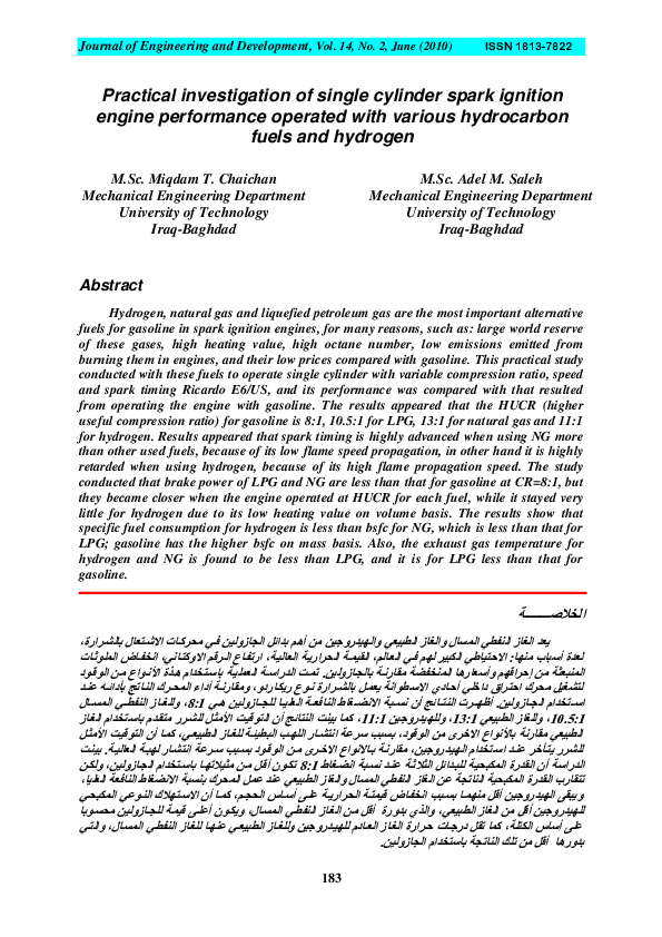 (PDF) Practical investigation of single cylinder spark ignition engine ...