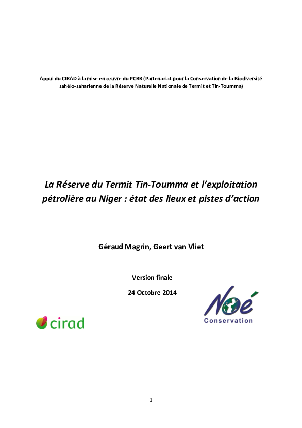 (PDF) La Réserve du Termit TinToumma et l'exploitation pétrolière au