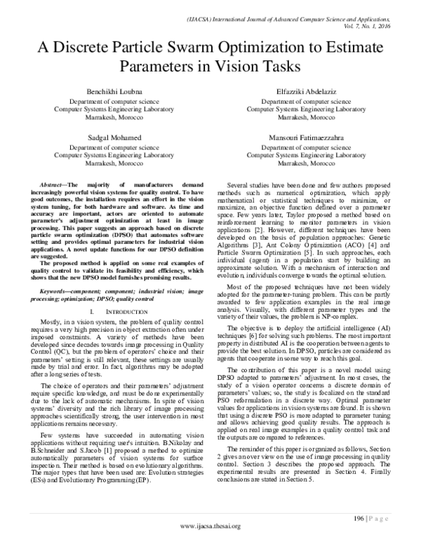 (PDF) A Discrete Particle Swarm Optimization to Estimate Parameters in ...