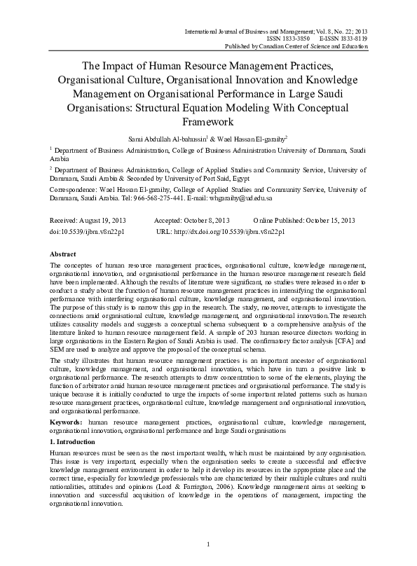 (PDF) The Impact of Human Resource Management Practices on Turnover of ...