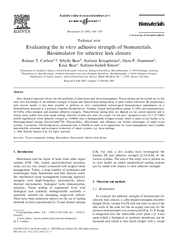 (PDF) Evaluating the in vitro adhesive strength of biomaterials ...