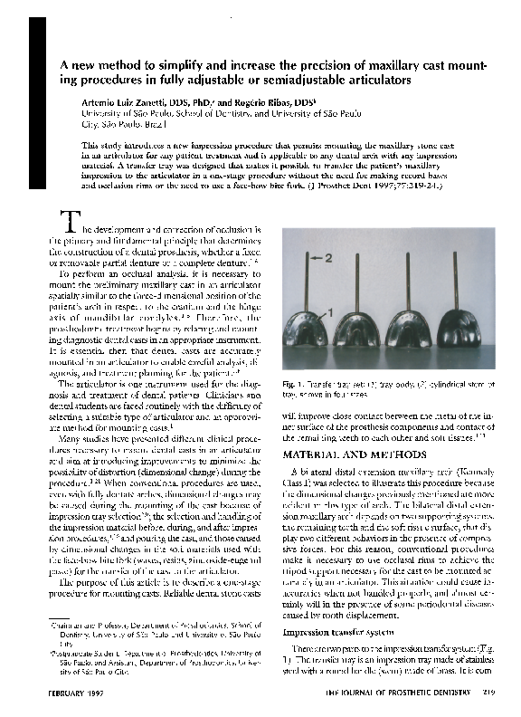 (PDF) A new method to simplify and increase the precision of maxillary ...