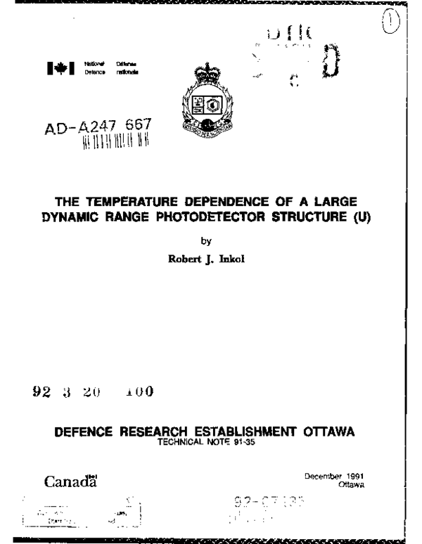 (PDF) The temperature dependence of a large dynamic range photodetector
