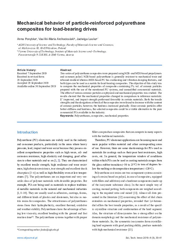 (PDF) Mechanical behavior of particle-reinforced polyurethane ...