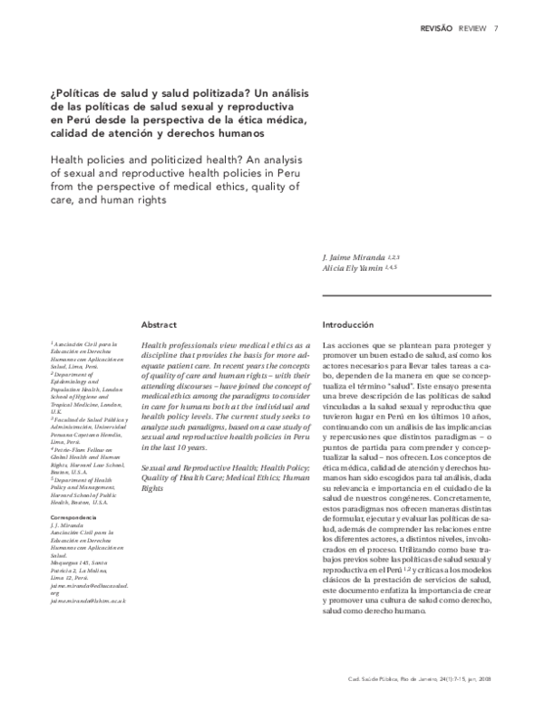 (PDF) [Health policies and politicized health? An analysis of sexual ...