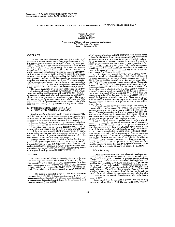 (PDF) A five level hierarchy for the management of simulation models