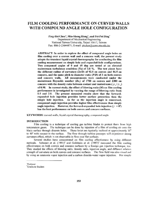 (PDF) Film Cooling Performance on Curved Walls with Compound Angle Hole ...