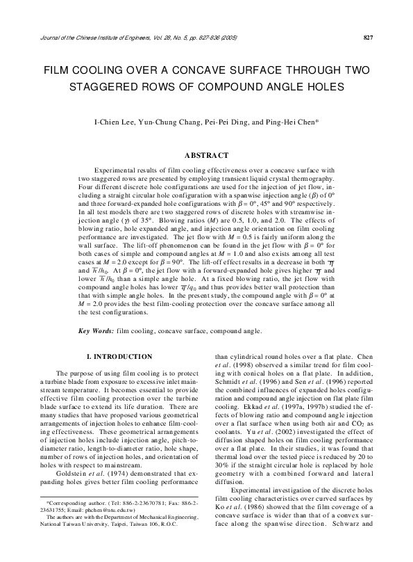 (PDF) Film cooling over a concave surface through two Staggered rows of ...