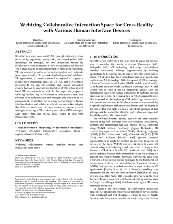 (PDF) Webizing collaborative interaction space for cross reality with ...