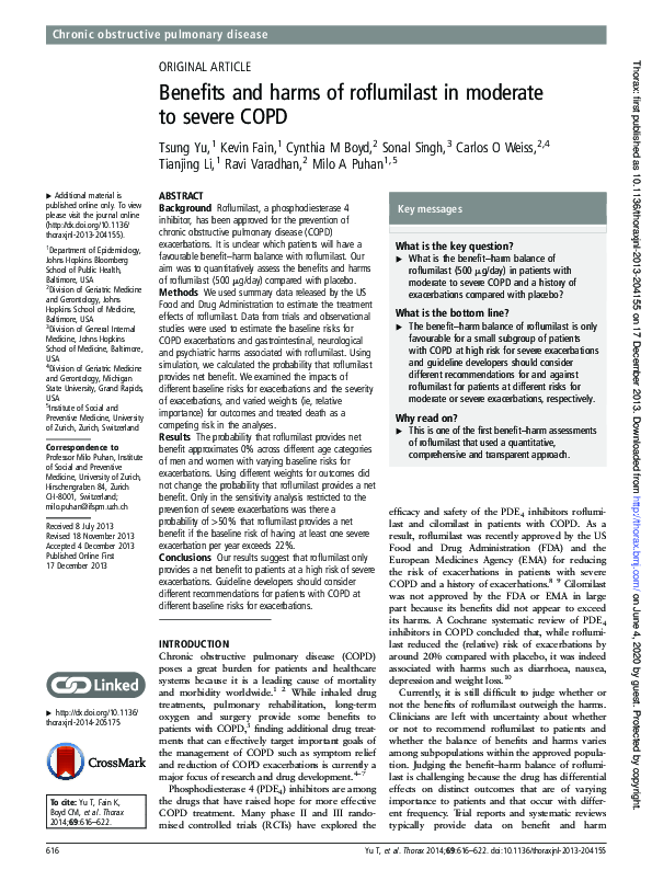 (PDF) Benefits and harms of roflumilast in moderate to severe COPD