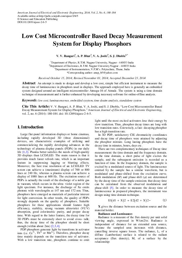 (PDF) Low Cost Microcontroller Based Decay Measurement System for ...