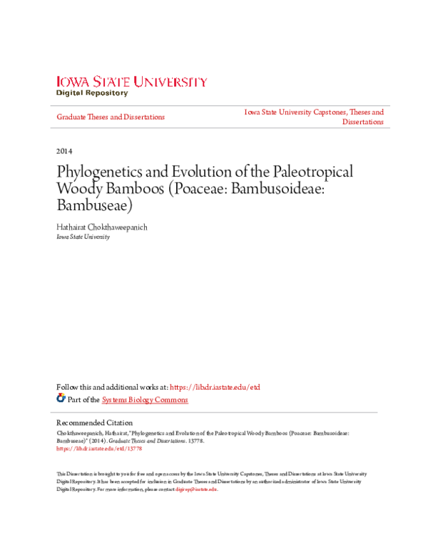 PDF) Phylogenetics and Evolution of the Paleotropical Woody