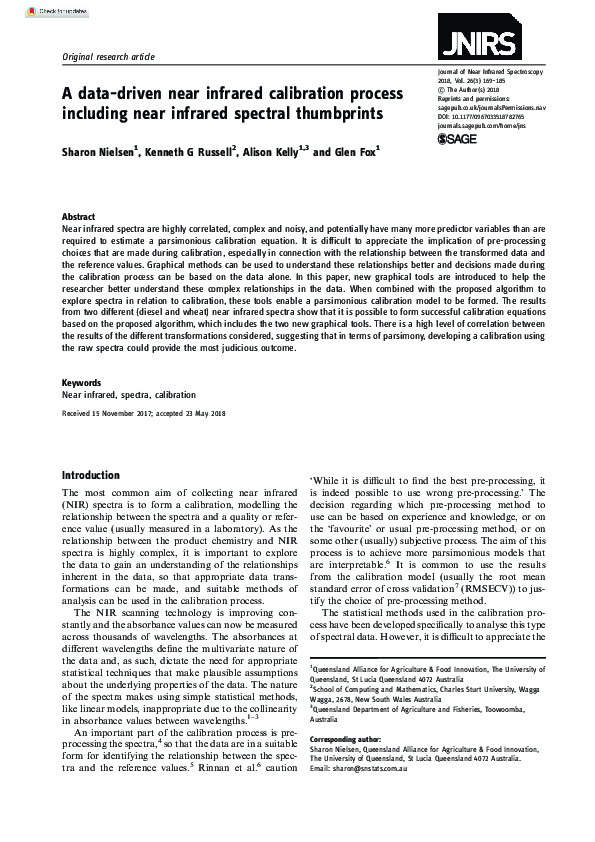 (PDF) A data-driven near infrared calibration process including near ...