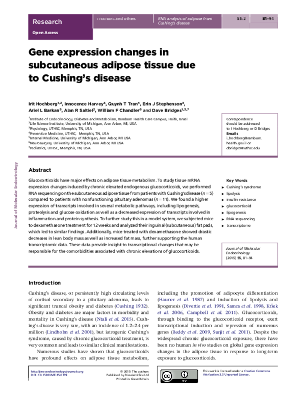 (PDF) Gene expression changes in subcutaneous adipose tissue due to ...