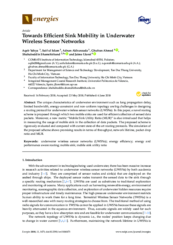 (PDF) Towards Efficient Sink Mobility in Underwater Wireless Sensor ...