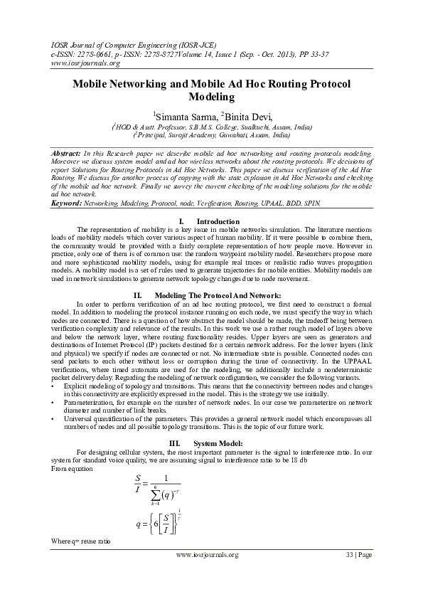 (PDF) Mobile Networking and Mobile Ad Hoc Routing Protocol Modeling