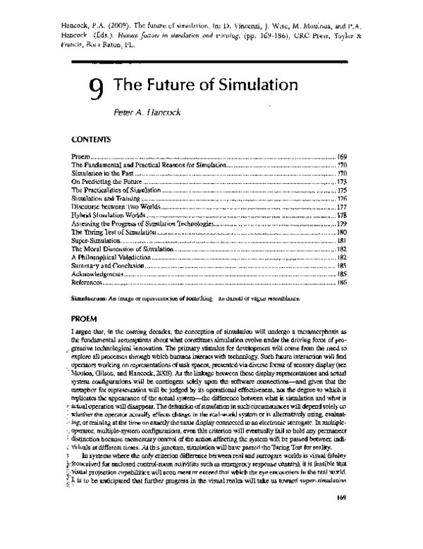 (PDF) The Future of Simulation