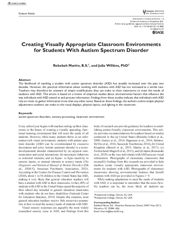 (PDF) Creating Visually Appropriate Classroom Environments for Students ...
