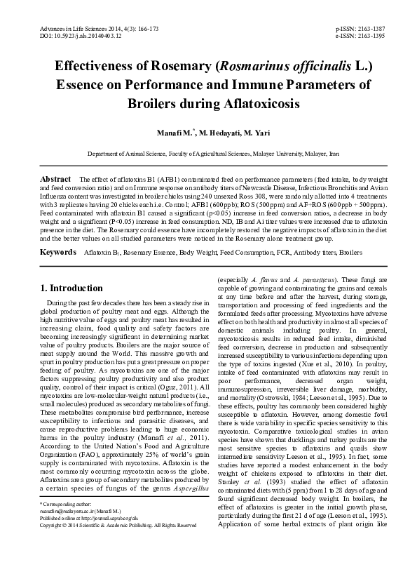 (PDF) Effectiveness of Rosemary (Rosmarinus officinalis L.) Essence on ...