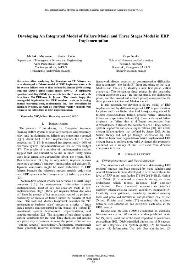 (PDF) Developing An Integrated Model of Failure Model and Three Stages ...