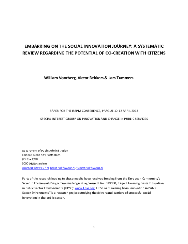 (PDF) Embarking on the social innovation journey: a systematic review ...