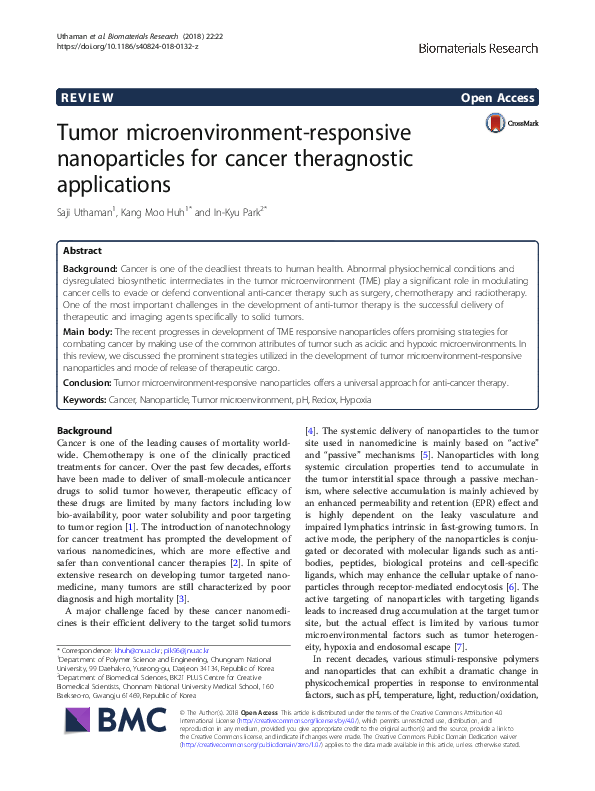 (PDF) Tumor microenvironment-responsive nanoparticles for cancer ...