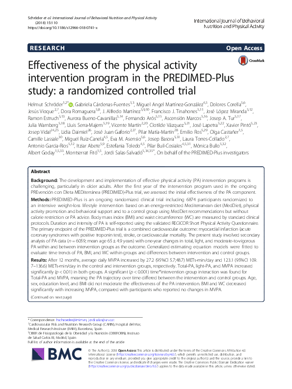 (PDF) Effectiveness of the physical activity intervention program in ...