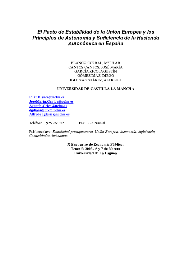(PDF) El pacto de Estabilidad de
