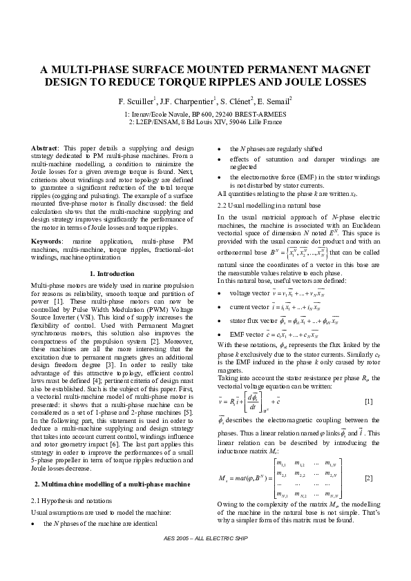 (PDF) A multiphase surface mounted permanent magnet design to reduce ...